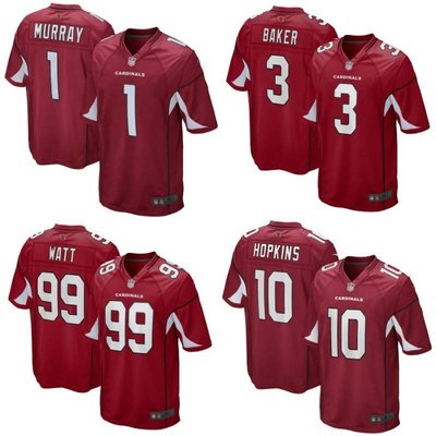 亞利桑那州的 NFL 足球球衣 99 號 1 號 Murray 號 3 號貝克 10 號球衣中性 D