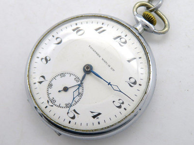 【一元起標】【精品廉售/懷錶】1920年代古董懷錶Tavannese Watch Co. 手動上鍊機械錶/老錶鍊/少見老古董,品況佳*高價靓款*防水*佳品