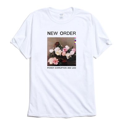 New Order Power Corruption and Lies 短袖T恤 白色 英國搖滾樂團 Rock