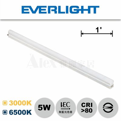 【Alex】Everlight 億光 LED 1尺 5W 支架燈 全電壓  串接 層板燈