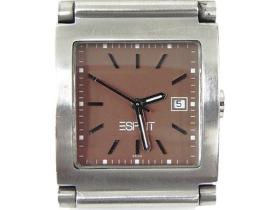 石英錶 [ESPRIT 1707B] ESPRIT 方型[咖啡色面]不銹鋼+皮帶/時尚/軍/日本錶