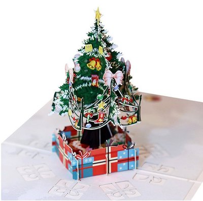 聖誕節卡片 彩印聖誕樹 ＊ 生日卡 迎賓卡 邀請卡 明信片 賀年卡 3D卡片 立體紙雕 手工卡片 客製 雪人 聖誕老人