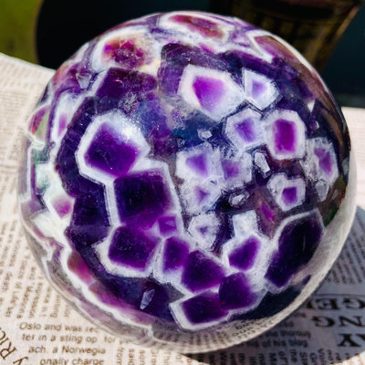 AD842天然紫水晶球擺夢幻紫色水晶居家飾品，原石原礦打磨，【老王收藏】29806