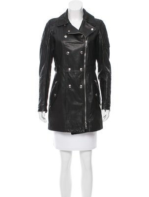 [K&amp;K 高階超優惠0利率 UK8 女裝] Burberry BRIT系列 高級真皮  風衣 外套 皮夾克 皮衣