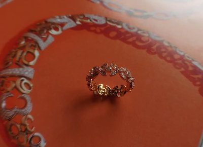 泰國皇室御用~頂級珠寶設計【花朵】鋯石戒指【山玉軒】 金色