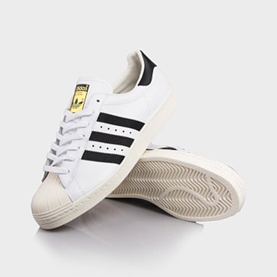 【現貨特價】Adidas Superstar 80s 白黑 皮革 金標 薄鞋舌 奶油底 G61070 現貨22.5