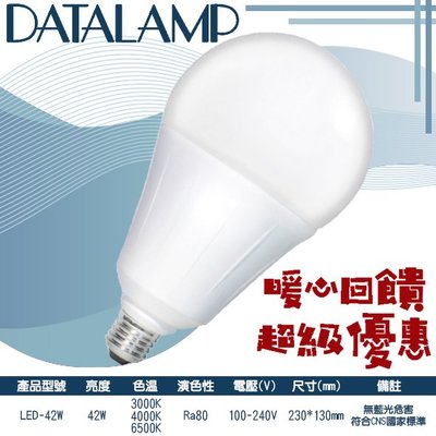 ❖基礎照明❖【LED-42W】LED-42W 大球泡燈 黃光 白光 自然光 100-240V全電壓 適用於居家、商業空間