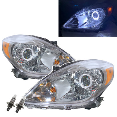 卡嗶車燈 適用於 NISSAN 日產 Almera N17 MK1 11-14 光導LED光圈 鹵素魚眼 V2 大燈