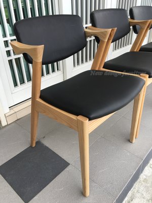 【N D Furniture】台南在地家具-水曲流實木反拍Flap Back Chair Z-Chair皮墊餐椅YQ