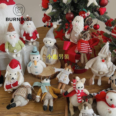新款推薦 貝影 耶誕裝飾羊毛氈公仔擺件耶誕老人雪人玩偶耶誕樹搭配