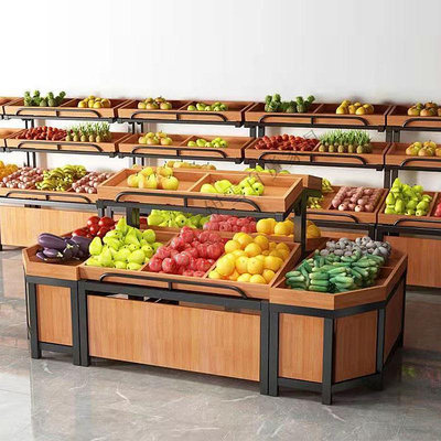 新品 水果店貨架 蔬菜貨架 展示櫃 置物架 紅酒架 蛋糕櫃 生鮮超市果蔬多層架【晴沐居家日用】