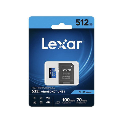 【中壢NOVA-水世界】Lexar Micro 512G【v30 A2 讀取100 寫入70】公司貨 TF卡 台灣製