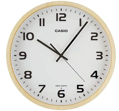 14501A 日本進口 好品質 正品 CASIO卡西歐 木製框掛鐘 牆壁上木紋感時鐘電波牆鐘鐘錶送禮禮品