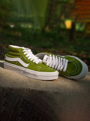 現貨熱銷-【開學季】Vans范斯官方 Sk8-Mid vans抹茶綠男鞋女鞋板鞋運動鞋