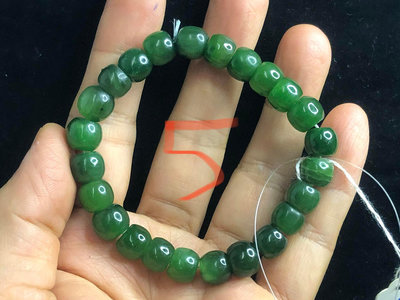 天然和闐玉和田玉軟玉滿綠碧玉手鍊手環手珠手串8.2-10.4mm珠寶首飾寶石飾品數款任選其一a組