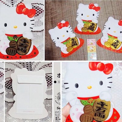 牛牛ㄉ媽*日本進口正版商品Hello Kitty紅包袋 凱蒂貓日式紅包袋 招財貓3入款新年快樂