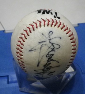 棒球天地--賣場唯一--中信兄弟總教練 吳復連 簽名已絕版TML6年實戰球.字跡漂亮
