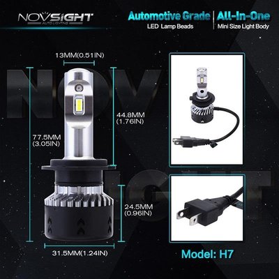 H7 H11 Led Novsight 5000K 35W 高瓦 高亮度 大燈 霧燈 穿透力 Osram Philips 預購款