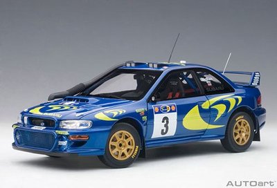 【秉田屋】盒損 Autoart Subaru Impreza No.3 1997 WRC 東非拉力賽 冠軍 1/18