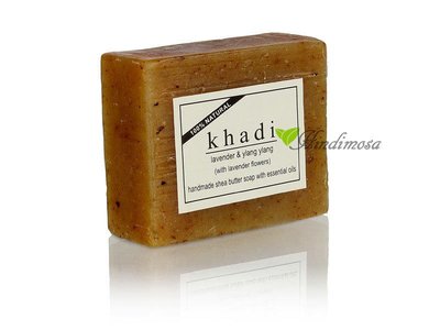 印度 Khadi 草本薰衣草伊蘭(乳油木果)手工精油香皂 Lavender &amp; Ylang Ylang 100g 外銷版