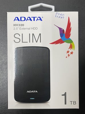 【章魚先生】ADATA 威剛 HV320 1TB 2.5吋外接式硬碟 黑色