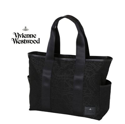 Vivienne Westwood ►(黑色)× 土星orb印花 托特包 手提包 中性款｜100%全新正品｜特價