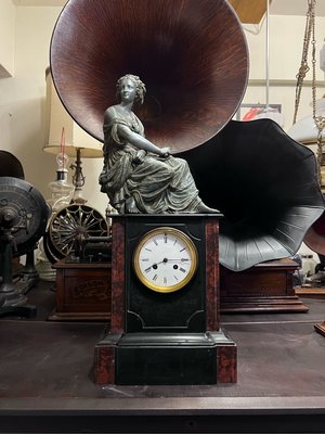 法國 1870s 古董 原石 座鐘 發條時鐘 大尺寸