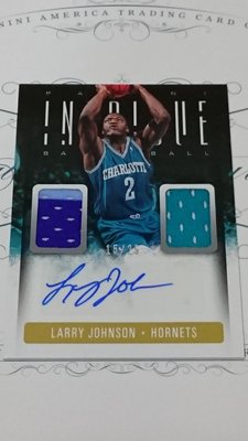 NBA 美國職籃 LARRY JOHNSON 雙球衣簽名卡 (限量25張)