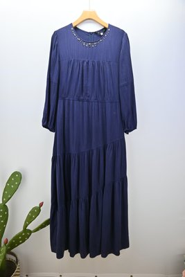 【 蔡佳瑾  秋冬】cw2129  💫  藍紫色長洋裝