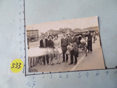 台中火車站前三輪車,古董黑白,照片,相片