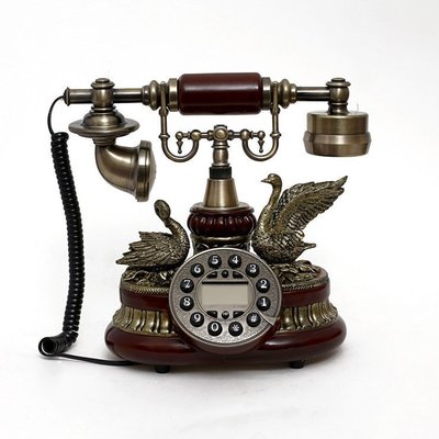 INPHIC-大上海歐式仿舊有繩電話機時尚創意復古電話客廳古董家用座機