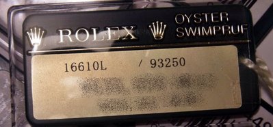 ROLEX 勞力士 16610LV 原裝綠標 吊牌 價格標籤 型號標籤 原裝配件