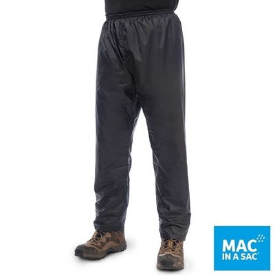 (登山屋)MAC IN A SAC男女款輕巧袋著走防水透氣輕量長褲MNS093黑