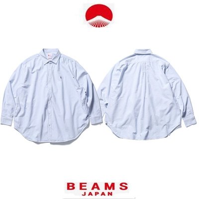 現貨熱銷-BEAMS JAPAN豎條紋長袖襯衫男士寬松百搭休閑襯衣春秋 滿千免運