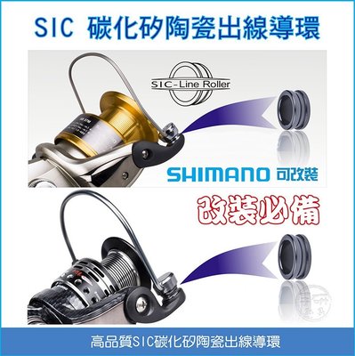(手研釣具) SHIMANO 4000型以上捲線器 改裝陶瓷導環套件   SIC碳化矽陶瓷出線導環.