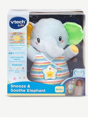 英國VTECH Snooze & Soothe elephant toy（藍色）（預購）