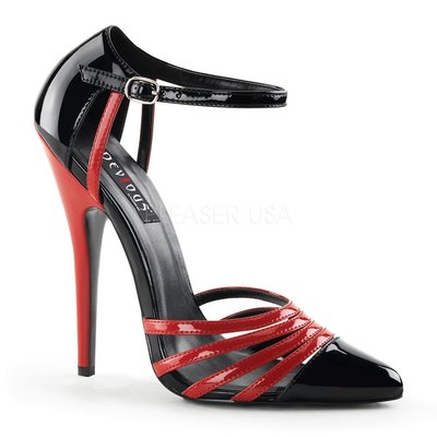 Shoes InStyle《六吋》美國品牌 DEVIOUS 原廠正品漆皮極端高跟尖頭涼鞋 有大尺碼『黑紅色』