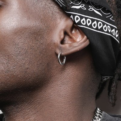 GRGR S925 Glossy Earrings純銀方形男嘻哈女同款素耳環ins耳圈