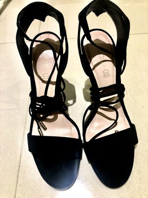 【【ALDO 跟鞋】】ALDO Casarolo Nubuck Lace Up Heels 黑色 綁帶 高跟鞋 US8