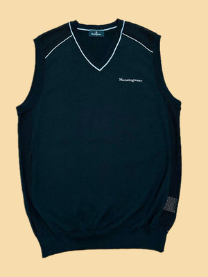 現金價$2500 高爾夫服飾 Munsingwear 企鵝牌 專櫃男裝 套頭 針織背心 針織上衣  L 黑色