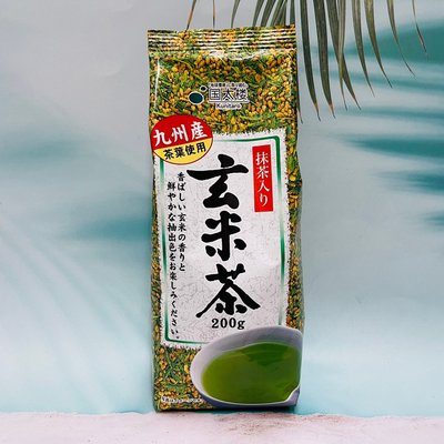 日本 國太樓 抹茶入り 添加抹茶 玄米茶 200g（使用九州產茶葉）