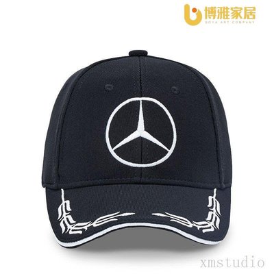 【免運】BENZ 賓士鴨舌帽跨境奔馳遮陽帽4S店活動棒球帽子刺繡汽車logo