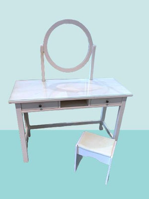 鑫高雄駿喨二手貨家具(全台買賣)---IKEA  宜家 HEMNES 白色  化妝台  梳妝台  鏡台 化妝鏡 化妝椅