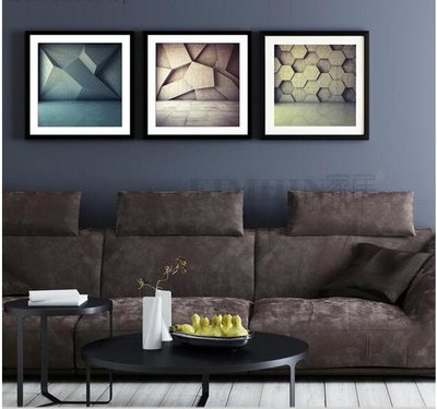 北歐客廳沙發背景牆裝飾畫現代仿有框臥室無框畫餐廳掛畫抽象城市(5款可選)
