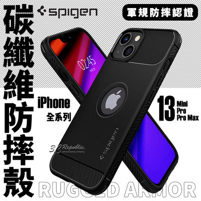 SGP Spigen Rugged 碳纖維 手機殼 防摔殼 適用於iPhone 13 pro max mini