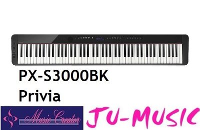 造韻樂器音響- JU-MUSIC - CASIO PX-S3000BK Privia  數位鋼琴 88鍵 公司貨免運費
