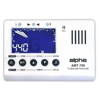 alpha AMT-700 三合一調音節拍器+贈夾式調音夾(木吉他/電吉他/貝斯/烏克麗麗/各種樂器皆適用)