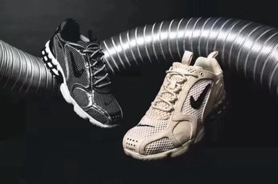 Stussy x Nike Air Zoom Spiridon Cage 2 米白 卡其 慢跑鞋CQ5486-200