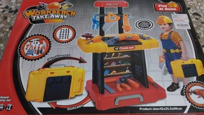 小羅玩具批發-扮家家酒兒童工具台 手提工具箱 玩具電動電鑽 工具組 工作桌 工作台推車 隨機出貨(661-180(1))