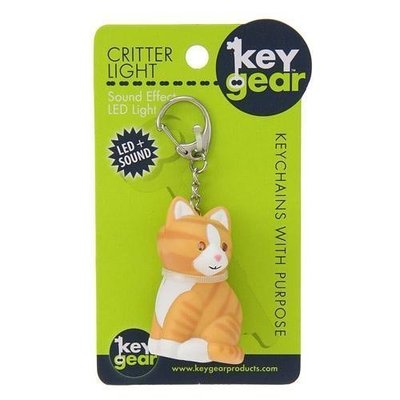 【簡單旅行屋 JP】現貨 日本 KEY GEAR 貓 造型 鑰匙圈 有LED燈 有聲音